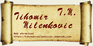 Tihomir Milenković vizit kartica